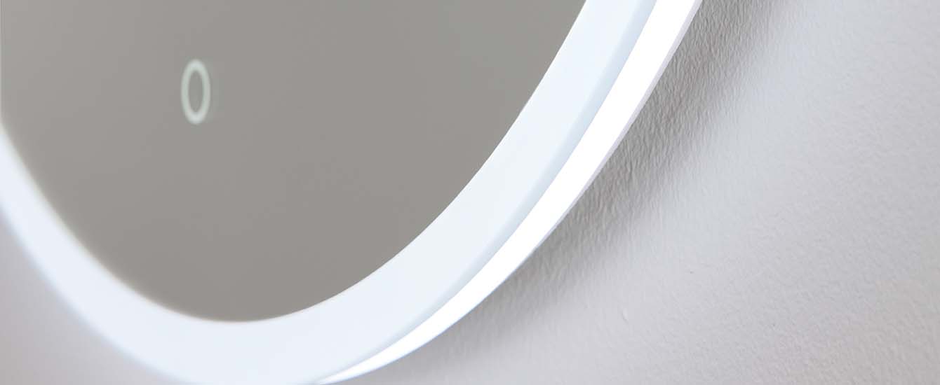 smart badeværelsspejl LED close up