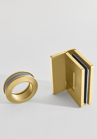 Brusehjørne Infinity Lace Combi Dør/Væg 80X80 Messing