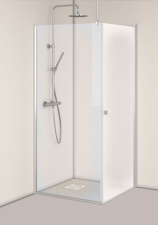 Igloo Pro Brusehjørne Lige + Fast Matteret/Klart Glas 100X100