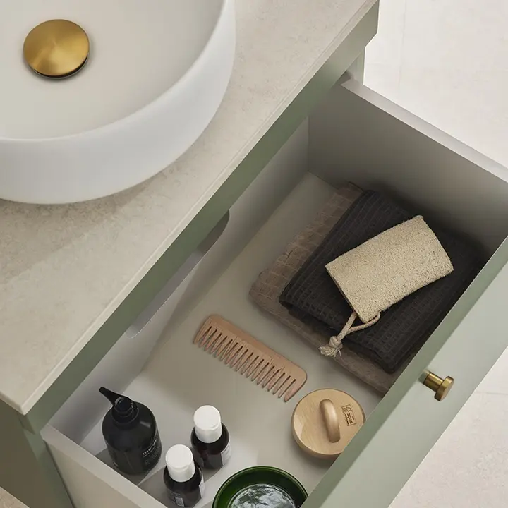 Badeværelsesmøbler Haze med bordplade med Circle håndvask