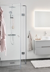 BRUSEHJØRNE INFINITY COMBI DØR/VÆG 90X90 KROM