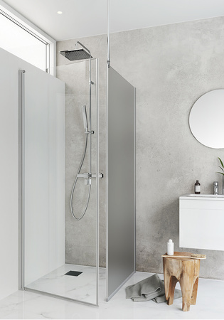 Igloo Pro Brusehjørne Lige + Fast Klart Glas/Matteret 70X70