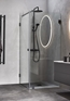 BRUSEHJØRNE INFINITY COMBI DØR/VÆG 90X90 SORT