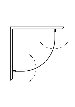 Brusehjørne Original Round 90X90 Krom Klarglass