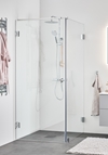 BRUSEHJØRNE INFINITY COMBI DØR/VÆG 90X90 KROM