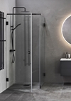 BRUSEHJØRNE INFINITY COMBI DØR/VÆG 90X90 SORT