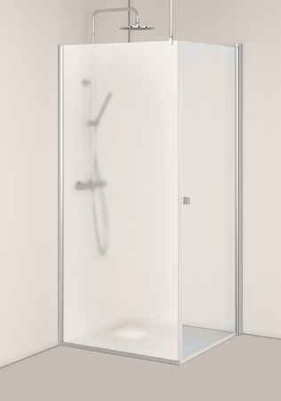 Igloo Pro Brusehjørne Lige + Fast Klart Glas/Matteret 70X70