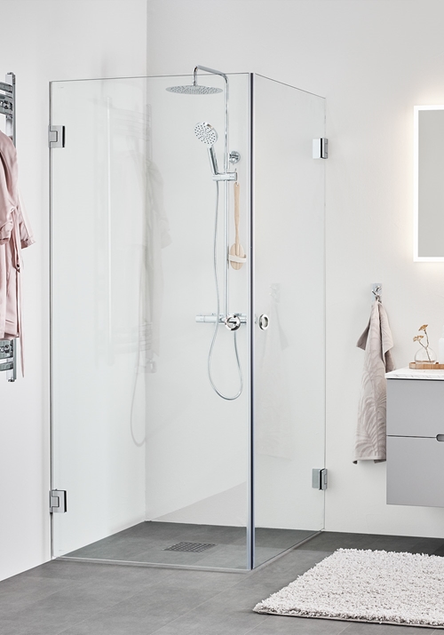 BRUSEHJØRNE INFINITY 80X80 KROM