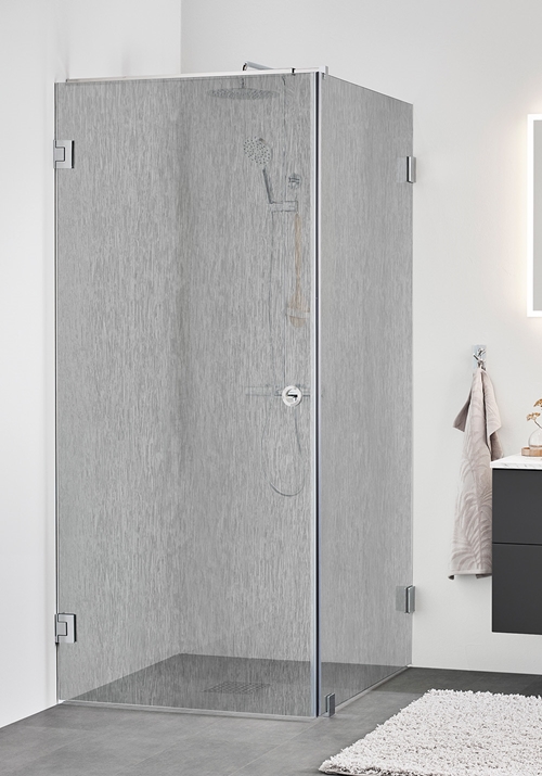 BRUSEHJØRNE INFINITY LACE COMBI DØR/VÆG 80X80 KROM