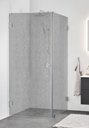 BRUSEHJØRNE INFINITY LACE COMBI DØR/VÆG 80X80 KROM