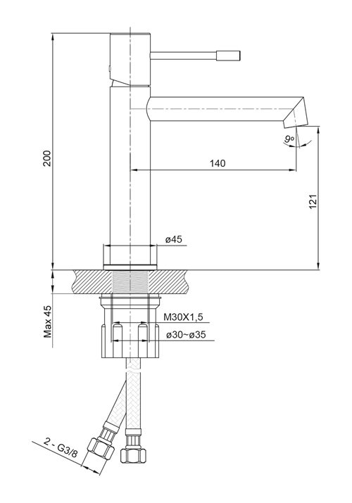 HÅNDVASKBATTERI SHAPE KROM