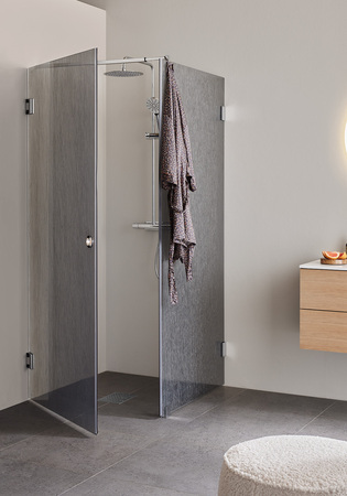 Brusehjørne Infinity Lace Combi Dør/Væg 90X80 Krom