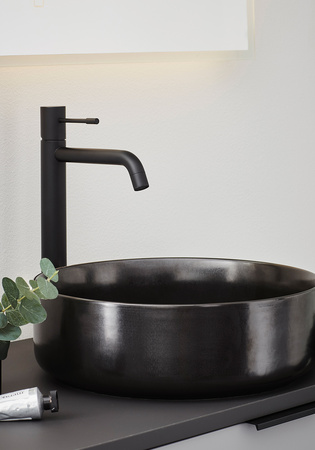 Håndvaskbatteri Fine Høj Sort Matt