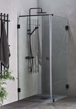 Brusehjørne Infinity Combi Dør/Væg 100X100 Sort