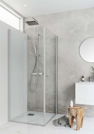Brusehjørne Igloo Pro Corner 90X90 Klart Glas Aluminium