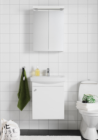 Life 500 Kompl Med Spejlskab Hvid Med Dør