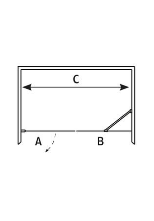 Brusevӕg Igloo Pro Niche 1955-1985Mm Dør 100 +  Væg 90 Klart Glas Sort