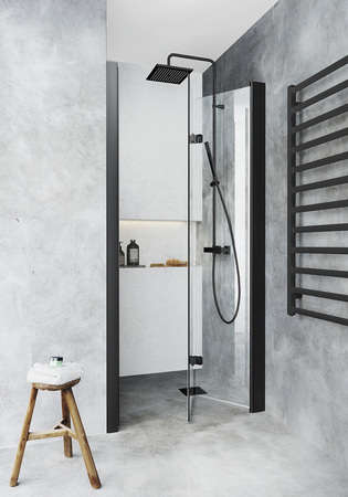 Brusedør Igloo Pro Fold 75 Niche 730-770Mm Klart Glas Sort