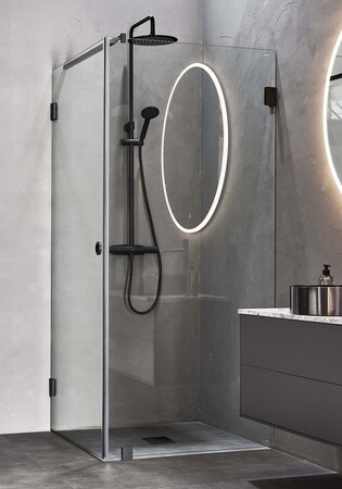 Brusehjørne Infinity Combi Dør/Væg 90X100 Sort