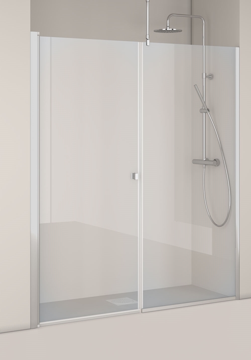 BRUSEVӔG IGLOO PRO NICHE 1555-1585MM DØR 70 +  VÆG 90 KLART GLAS ALUMINIUM
